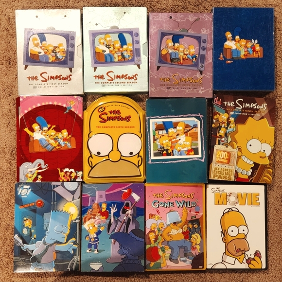 The Simpsons Dvd Lot Complete Season 1 2 3 4 5 6 8 9 10 15 & Simpsons Dvds - Picture 1 of 5